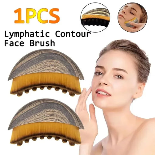Brosse pour le visage de contour lymphatique conçue de manière ergonomique pour s'adapter au masseur de drainage sculptant pour le visage La peau avec précision