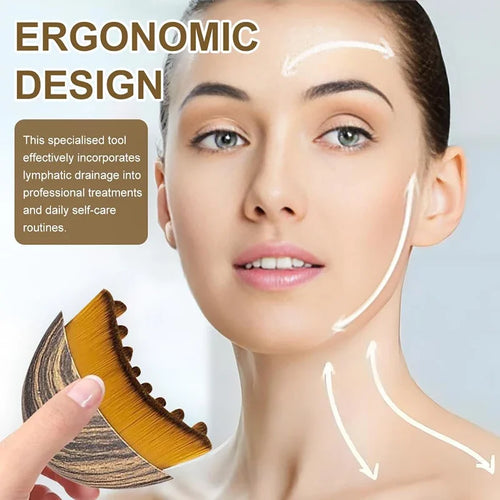 Brosse pour le visage de contour lymphatique conçue de manière ergonomique pour s'adapter au masseur de drainage sculptant pour le visage La peau avec précision
